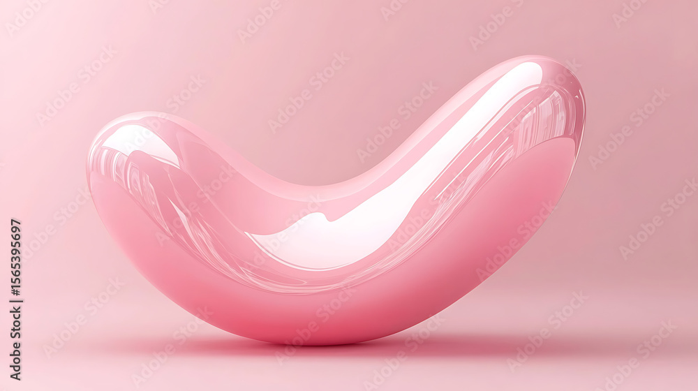 Poster a pink object with a curved shape
