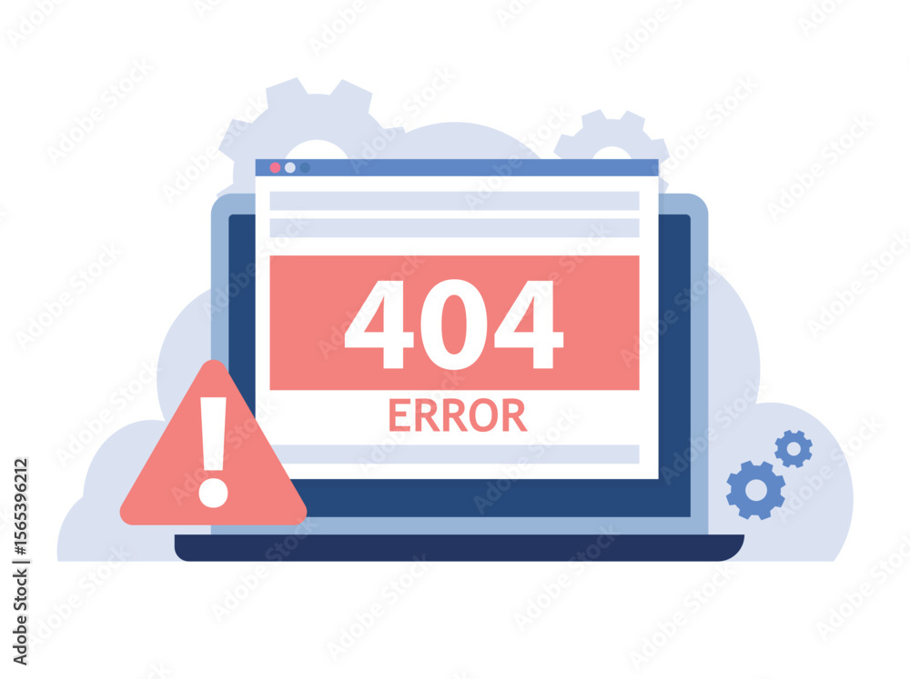 Poster web page error concept. page not found. website problems, website repair and maintenance.