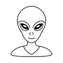 minimal alien vector in line art style