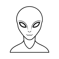 man face mask minimal alien vector in line art style