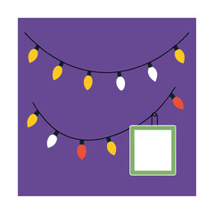 Festive String Lights with Hanging Blank Frames