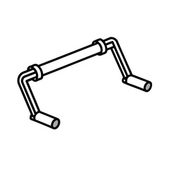 push up bars gym tool vector in line art