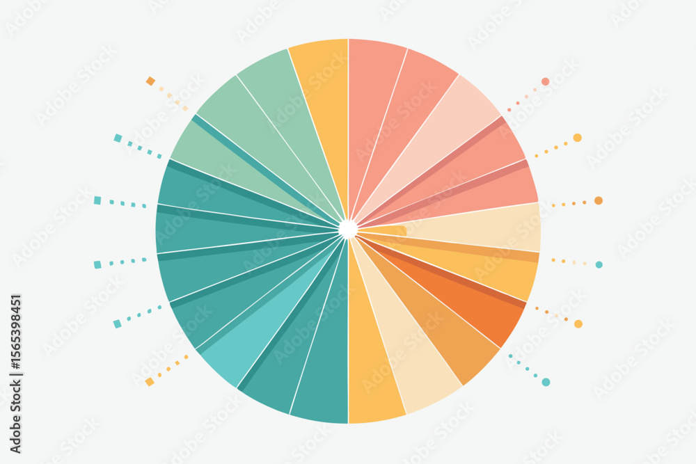 Poster abstract circular diagram graphic design showcasing a colorful data chart arrangement for visual rep