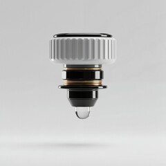 Hyper-Realistic 3D Render of Irrigation Drip Emitter Isolated on White for Product Showcase
