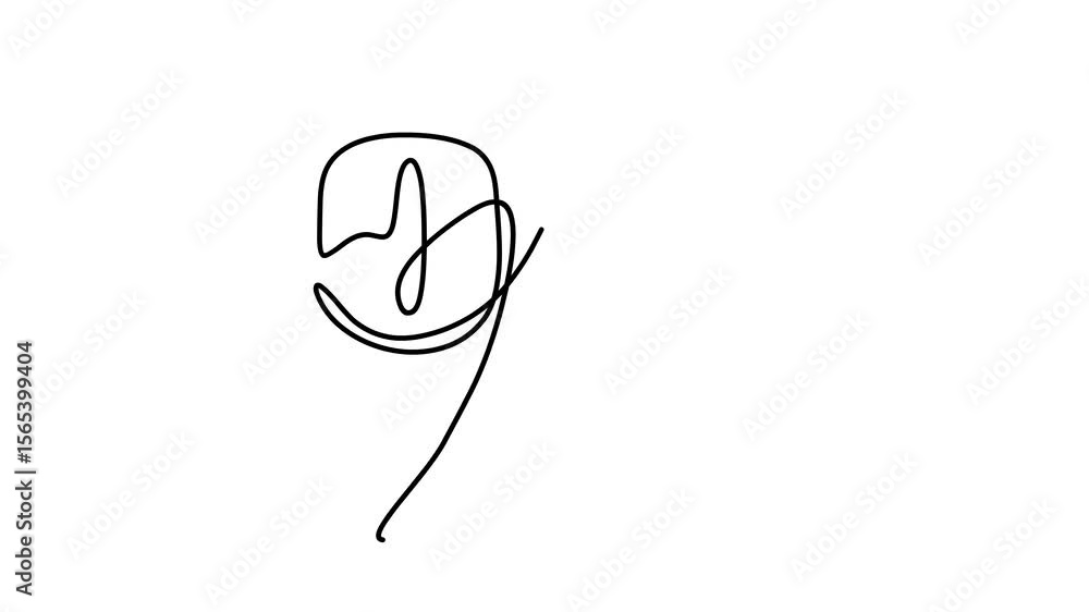 Poster animated self drawing of continuous line draw percent sign. full length one line animation. 4k