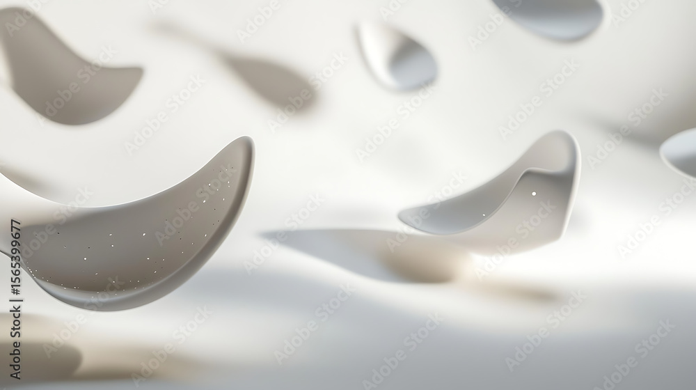 Aufkleber the shapes are of different sizes and appear to be floating in the air