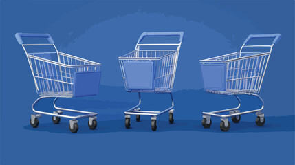 Blue Shopping Cart on Transportation Map Background