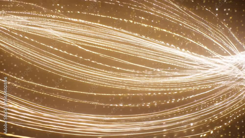 Poster a glowing abstract golden light streak background with dynamic motion and sparkle particles - vibran
