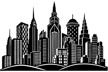 Naklejka premium Majestic Cityscape A Panoramic View of Urban Architecture