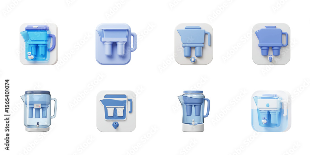Fototapete water filtration systems: a visually engaging collection of water filtration systems rendered in an 