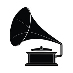 old gramophone isolated on white