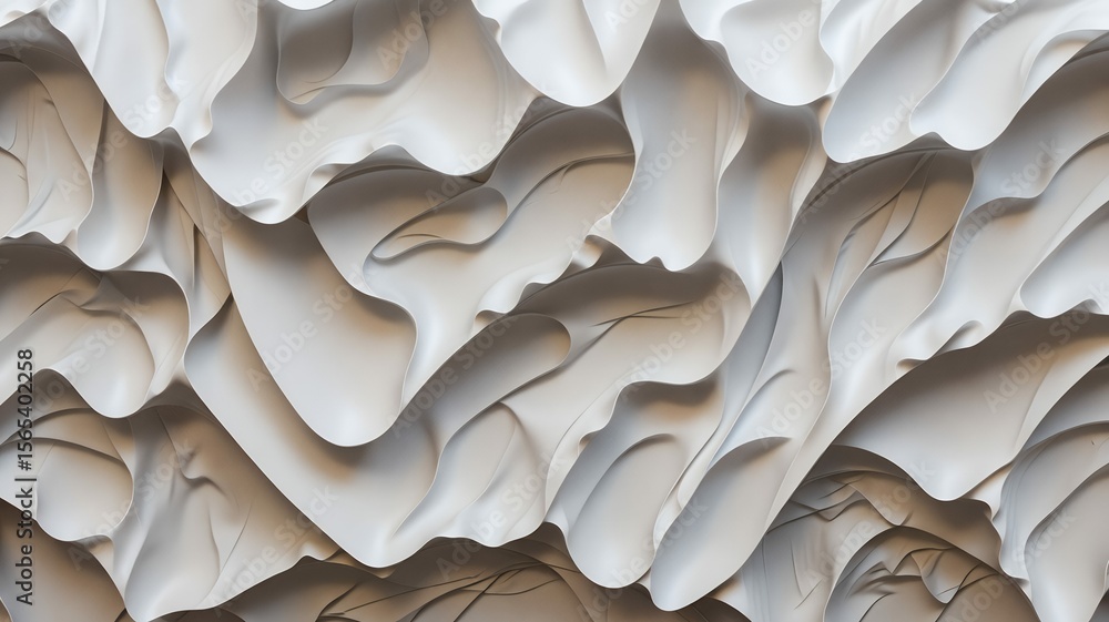 Poster abstract white flowing wavy shapes texture background image