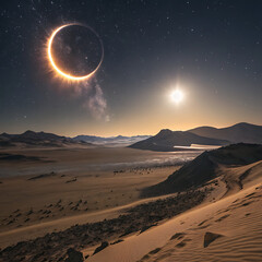 sunset in the desert