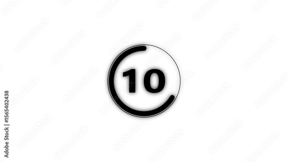 Fototapete circle countdown timer one minute animation from 15 to 0 second animation on black background with a