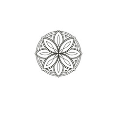 Circular pattern in the form of a mandala. Henna tatoo mandala. Mehndi style. Decorative pattern in oriental style. Coloring book page.