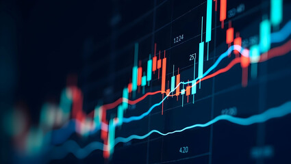 High-Resolution Imagery of Market Volatility: Data Charts, Robust Analysis, Risk Evaluation & Dynamic Financial Fluctuations in Photo Stock Concept with Left Space
