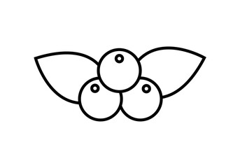 Icono negro frutos con hojas