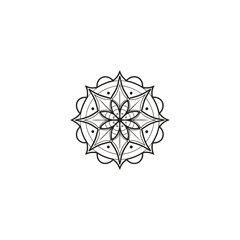 Circular pattern in the form of a mandala. Henna tatoo mandala. Mehndi style. Decorative pattern in oriental style. Coloring book page.