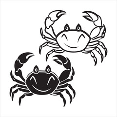 Fototapeta premium crab line art silhouette vector