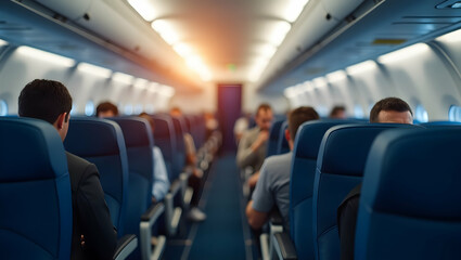Enhancing Airline Passenger Safety: Advanced Screening, Secure Boarding, and In-Flight Emergency Preparedness for Improved Travel Security - Photo Stock Concept with Left Space