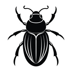vector dung beetle on white background.