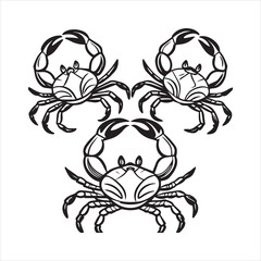 crab line art silhouette vector