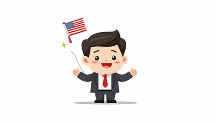 business man with flag