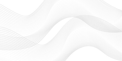 Abstract wave element for design. Digital frequency track equalizer. Stylized line art background. Vector illustration. Wave with lines created using blend tool. Curved wavy line, smooth stripe. 