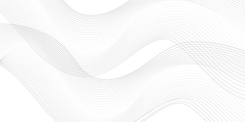 Abstract wave element for design. Digital frequency track equalizer. Stylized line art background. Vector illustration. Wave with lines created using blend tool. Curved wavy line, smooth stripe. 