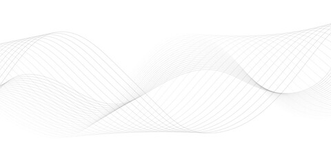 Abstract wave element for design. Digital frequency track equalizer. Stylized line art background. Vector illustration. Wave with lines created using blend tool. Curved wavy line, smooth stripe. 