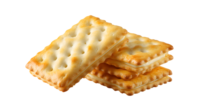 Rectangular butter biscuits isolated on a white background