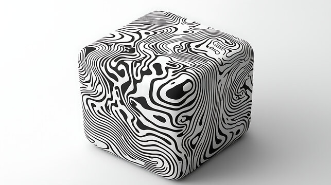 A black and white patterned box with a white border