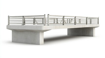 High-quality isolated image of a bridge overpass, placed on a pure white background, perfect for transportation infrastructure branding