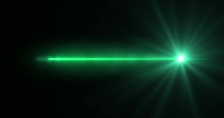 3d Lens flare realistic line on black background overlay vfx asset. Light flare leak defocused light beam camera flash. Modern light streak magical glowing fantasy bg. Bright illumination of burst.