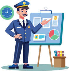 A businessman presentation his project, man in a suit