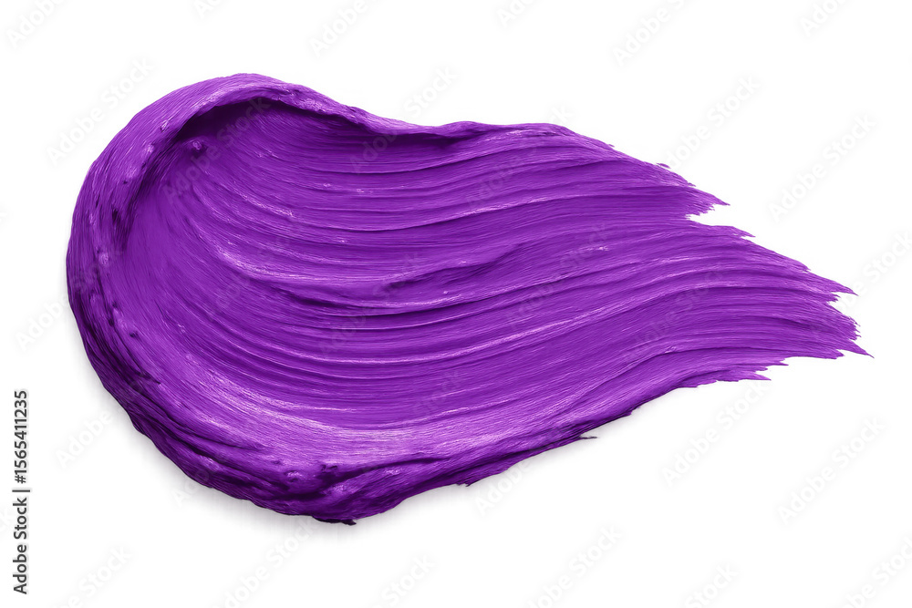 Poster purple paint brush stroke creating a vibrant and textured design element, isolated on transparent ba