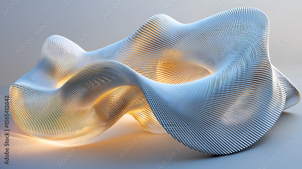 Poster a white object with a lot of lines and curves