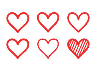 Hand Drawn Heart Doodle Collection – Rad Outline Vector Set