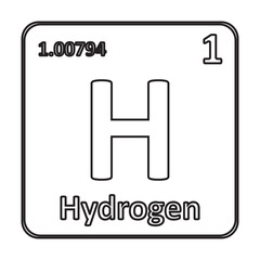 Hydrogen icon with information of Periodic Table of Elements