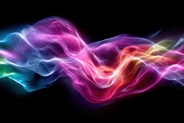 Fototapeta premium Vibrant swirls of color illuminate dark background with flowing energy and motion