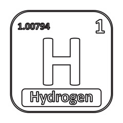 Hydrogen icon with information of Periodic Table of Elements