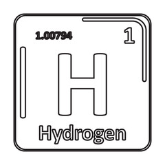 Hydrogen icon with information of Periodic Table of Elements