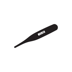 Electronic medical thermometer silhouette vector isolated on white background