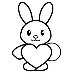 Fototapeta premium Cute bunny with heart Icon Romantic Love Symbols, Hearts, Cupid, Gifts & Celebration Graphics