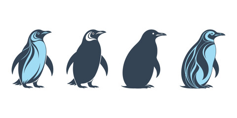 Isolated on white background, penguin vector icon child cartoon character illustration symbol graphic doodle