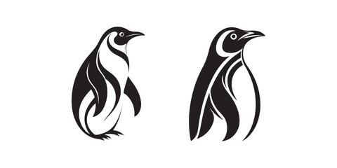 Isolated on white background, penguin vector icon child cartoon character illustration symbol graphic doodle