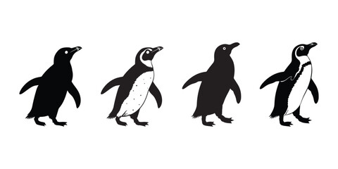 Isolated on white background, penguin vector icon child cartoon character illustration symbol graphic doodle