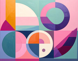 Obraz premium Vibrant Geometric Abstract Composition