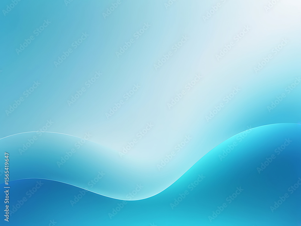 Poster smooth blue gradient with light waves in abstract background for design or wallpape,r ai