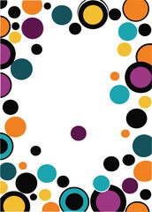 Fototapeta premium Colorful Abstract Background with Overlapping Circles Teal Purple Orange Yellow Black